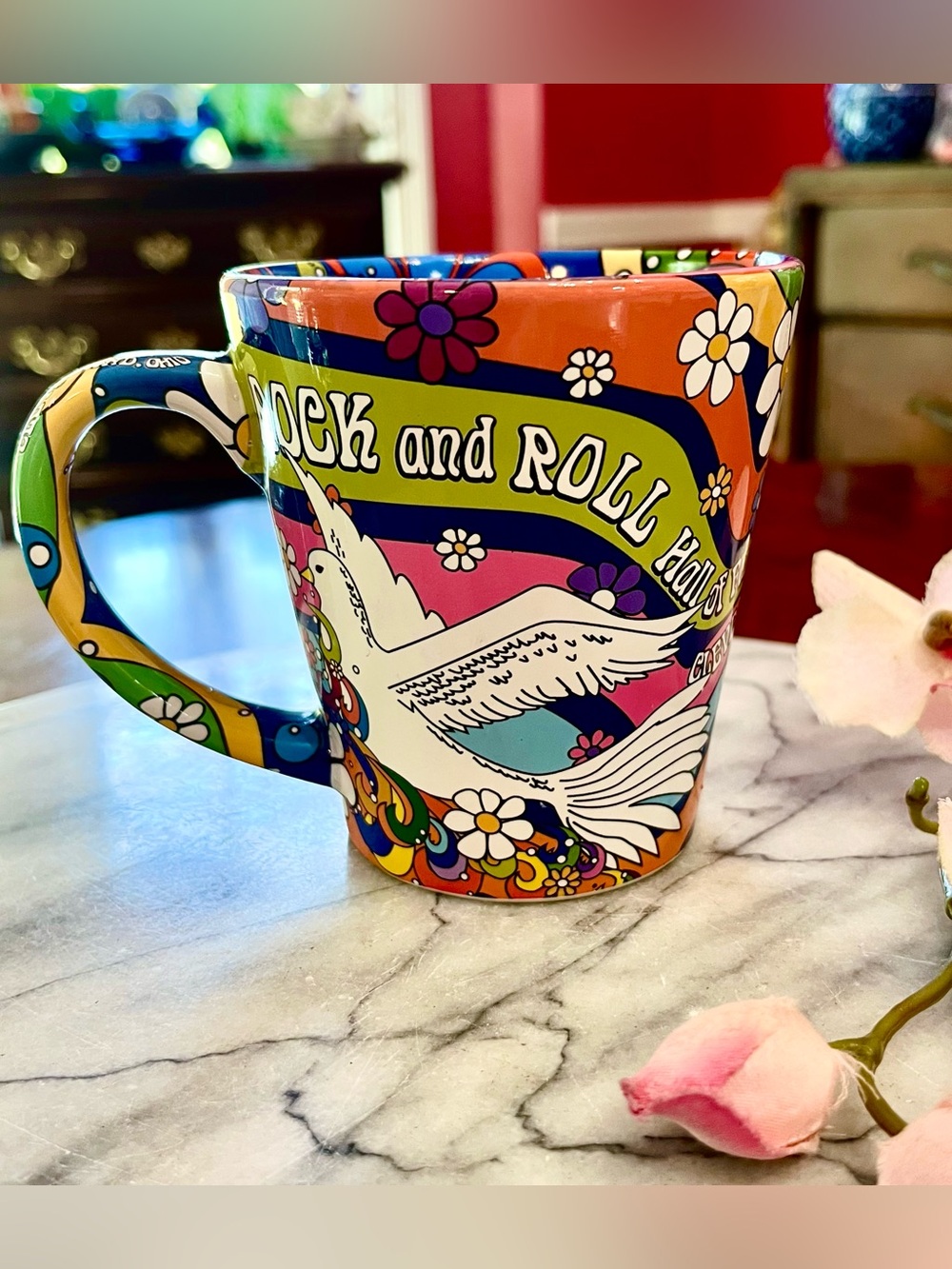 Rock & Roll Hall of Fame "Peace Dove" Retro Ceramic Mug